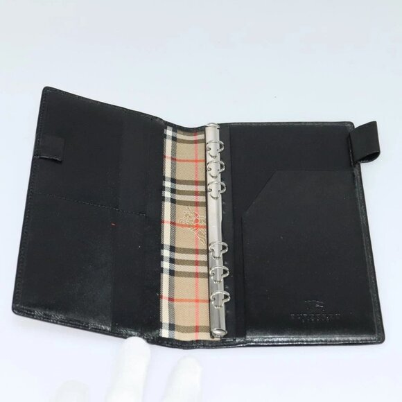 BURBERRY Day Planner Cover Leather Black Auth 108507 - Picture 12 of 16